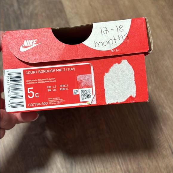 Nike Red and White High-Top Sneakers toddler size 5 - Picture 5 of 5